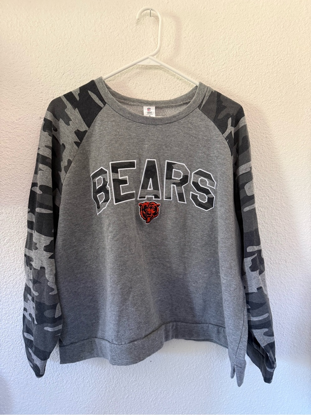 NFL Gray Crewneck with Black & Orange Bears Logo